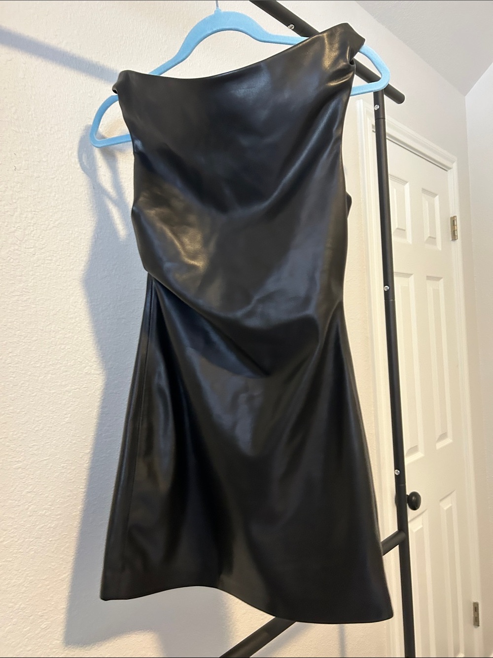 MNG/Mango Faux Leather Mini Dress